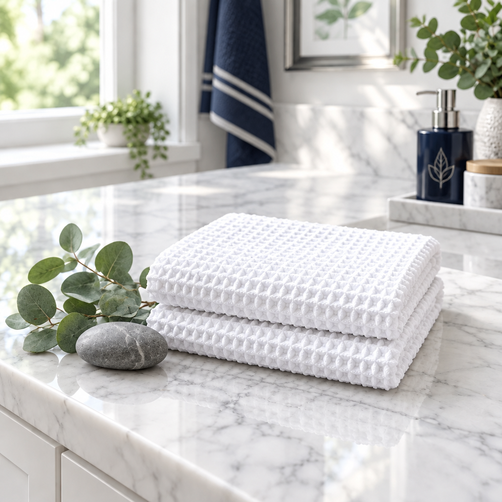 White Waffle Towel Lifestyle