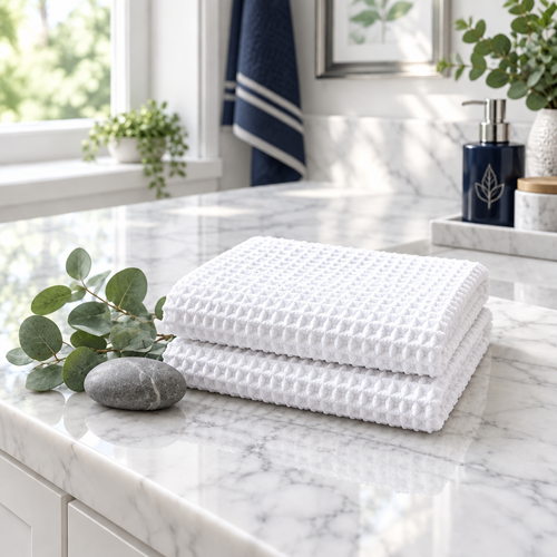 White Waffle Towel Lifestyle
